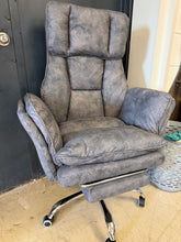 Load image into Gallery viewer, Modern Plush High-Back Executive Office Chair with Retractable Footrest