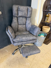 Load image into Gallery viewer, Modern Plush High-Back Executive Office Chair with Retractable Footrest