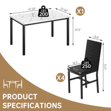 Load image into Gallery viewer, 4 Person Faux Marble Dining Set