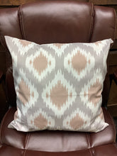 Load image into Gallery viewer, Gray and Brown Diamond Pattern Throw Pillow