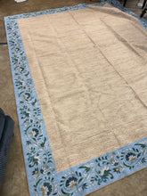 Load image into Gallery viewer, 8x10 Light Blue Floral Boarder Woven Area Rug