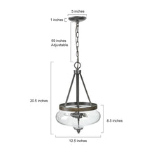 Load image into Gallery viewer, Kewaunee 3 - Light Drum Urn Kitchen Island Pendant Light with Glass Shade