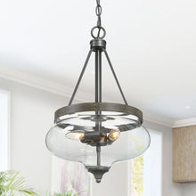 Load image into Gallery viewer, Kewaunee 3 - Light Drum Urn Kitchen Island Pendant Light with Glass Shade