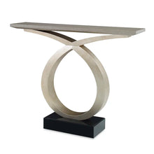 Load image into Gallery viewer, Wood and Gold Loophole Console Table