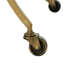 Load image into Gallery viewer, Gold Metal Rolling Round Bar Cart