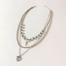 Load image into Gallery viewer, La Luna Layers Necklace in Antique Silver