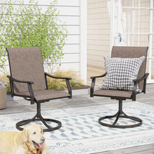 Load image into Gallery viewer, Swivel Patio Dining Chairs with Sling Seats (Set of 2)