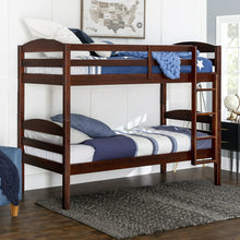 Load image into Gallery viewer, Espresso Wood Twin Bunk Bed