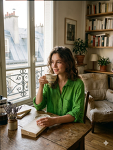 Load image into Gallery viewer, Linen Blouse W/Pocket