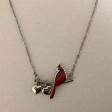 Load image into Gallery viewer, Cardinal with Hearts Necklace