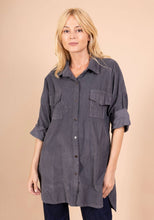 Load image into Gallery viewer, Long Velvet Botton Down Shirt
