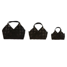 Load image into Gallery viewer, Woven Wood Baskets w/ Handles, Black