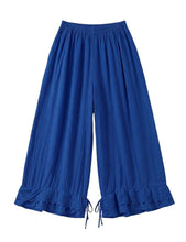 Load image into Gallery viewer, Wide Leg Cotton Pants W/Eyelet Embroidery