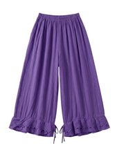 Load image into Gallery viewer, Wide Leg Cotton Pants W/Eyelet Embroidery