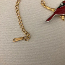 Load image into Gallery viewer, Cardinals On A Gold Tone Branch Necklace