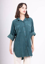 Load image into Gallery viewer, Long Velvet Botton Down Shirt