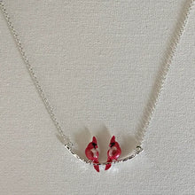 Load image into Gallery viewer, Cardinals On A Silver Tone Branch Necklace