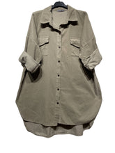 Load image into Gallery viewer, Long Velvet Botton Down Shirt