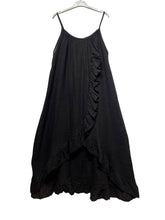 Load image into Gallery viewer, Long Asymmetric Linen Dress W/Ruffles
