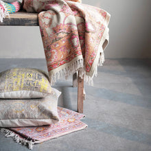 Load image into Gallery viewer, Yellow & Brown Stonewashed Printed Throw Pillow