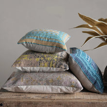 Load image into Gallery viewer, Yellow & Brown Stonewashed Printed Throw Pillow