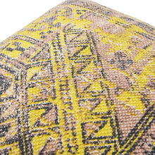 Load image into Gallery viewer, Yellow & Brown Stonewashed Printed Throw Pillow