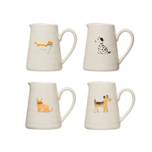 Load image into Gallery viewer, Hand-Painted Cat/Dog Stoneware Creamer