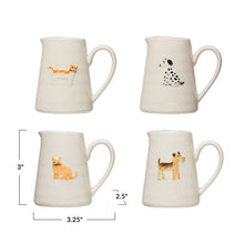 Load image into Gallery viewer, Hand-Painted Cat/Dog Stoneware Creamer