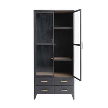 Load image into Gallery viewer, Acacia Wood & Metal Cabinet w/ Shelves