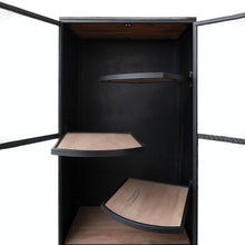 Load image into Gallery viewer, Acacia Wood & Metal Cabinet w/ Shelves