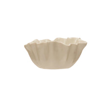 Load image into Gallery viewer, White Stoneware Fluted Bowl
