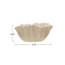 Load image into Gallery viewer, White Stoneware Fluted Bowl
