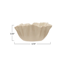 Load image into Gallery viewer, White Stoneware Fluted Bowl