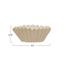 Load image into Gallery viewer, White Stoneware Fluted Bowl