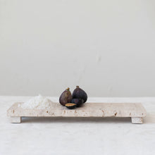Load image into Gallery viewer, Travertine Footed Serving/Cheese Board