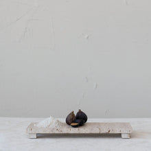 Load image into Gallery viewer, Travertine Footed Serving/Cheese Board