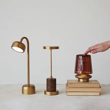 Load image into Gallery viewer, Brass LED Table Lamp w/ Touch Sensor