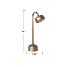 Load image into Gallery viewer, Brass LED Table Lamp w/ Touch Sensor