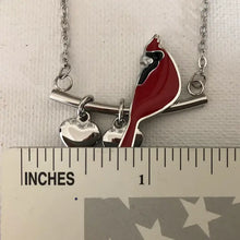 Load image into Gallery viewer, Cardinal with Hearts Necklace