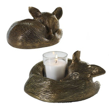 Load image into Gallery viewer, Sleeping Eloise Fox Tealight Candle Holder