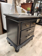 Load image into Gallery viewer, Black Painted Wooden 2 Drawer Nightstand