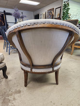 Load image into Gallery viewer, Cream Fabric & Wood Armchair