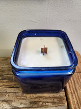 Load image into Gallery viewer, Scented Candle in Square Blue Container