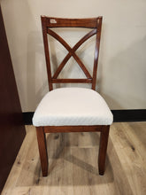 Load image into Gallery viewer, Wood Dining Chair w/ White Seat Cushion