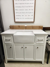 Load image into Gallery viewer, White 42'' Free Standing Single Bathroom Sink Vanity