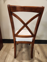 Load image into Gallery viewer, Wood Dining Chair w/ White Seat Cushion