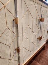 Load image into Gallery viewer, Soft Gray & Brass Buffet Server