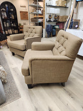 Load image into Gallery viewer, Brown Tufted Arm Chairs