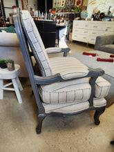 Load image into Gallery viewer, CLEARANCE Wooden Armchair with Striped Cushions