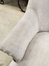 Load image into Gallery viewer, Cream Fabric & Wood Armchair